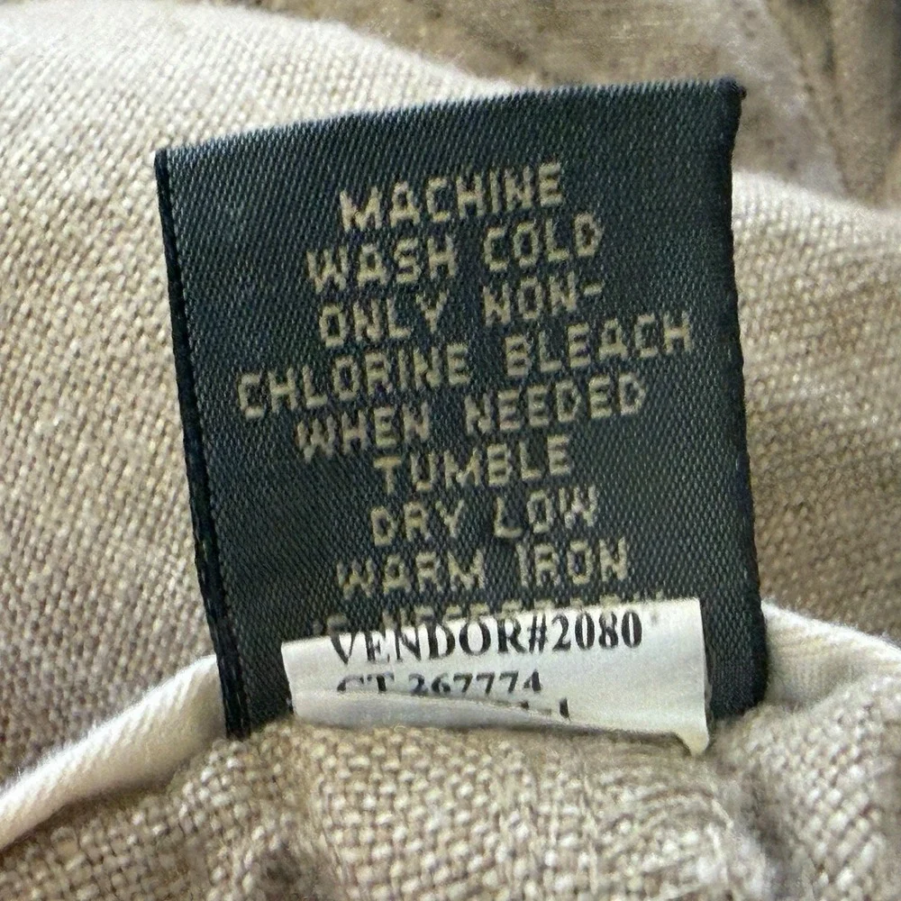 Banana Republic Chino Shorts Mens Sz 36 Natural 100% Linen Pleated Front Preppy